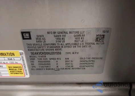 2017 Buick Enclave Premium из США, поврежденный, VIN 5GAKVCKD0HJ201559